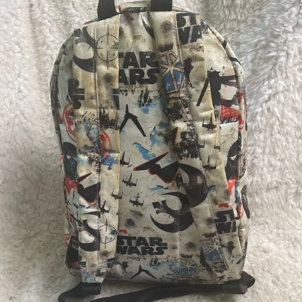 Loungefly StarWars Canvas Backpack Rouge One distressed print design padded y